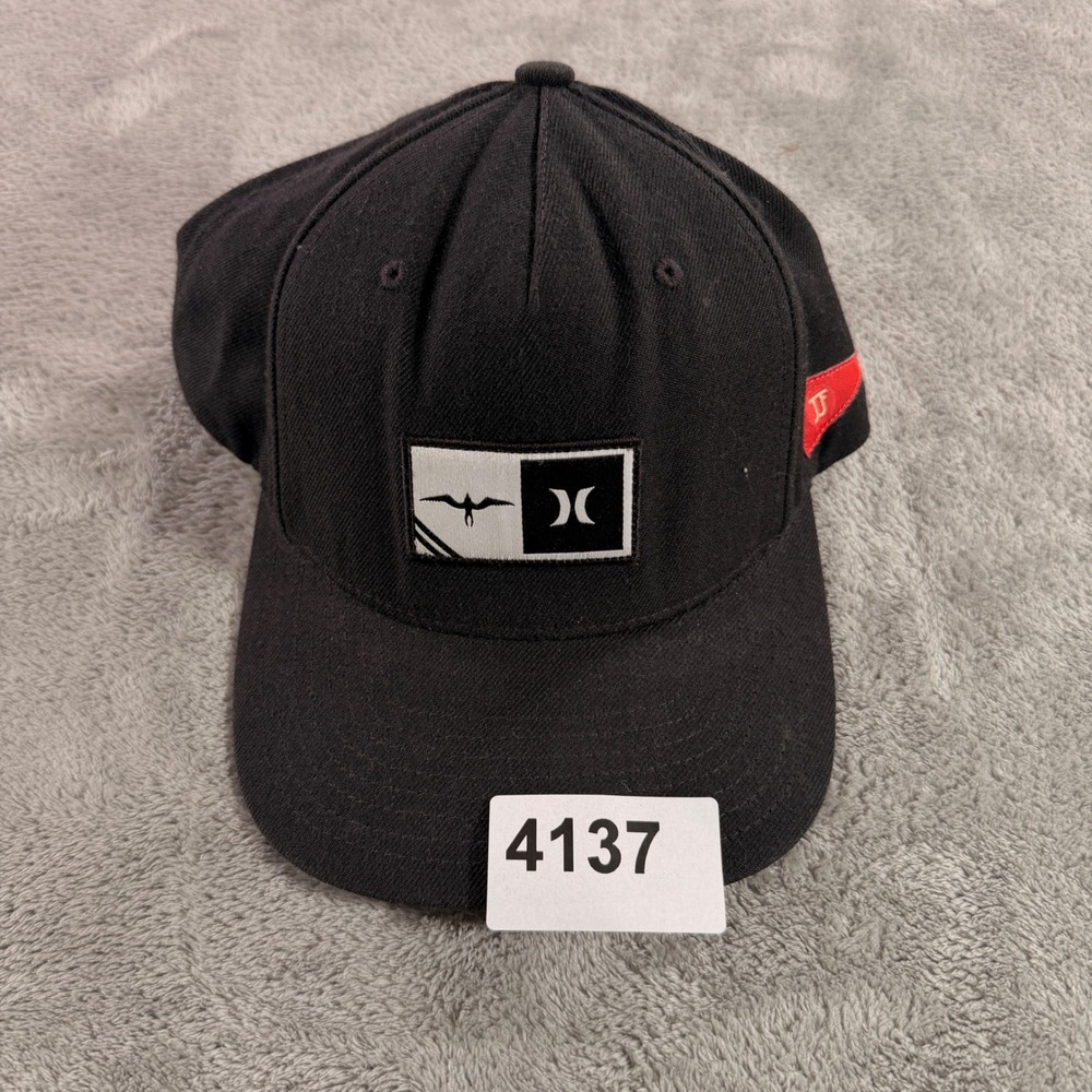 Hurley Snapback Hat Mens OS Black Yupoong Classics Bird Patch JJ Pennant Logo